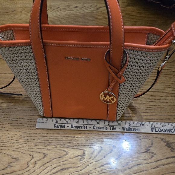 Michael Kors Vibrant Orange and Tan Crossbody Bag - Picture 8 of 8